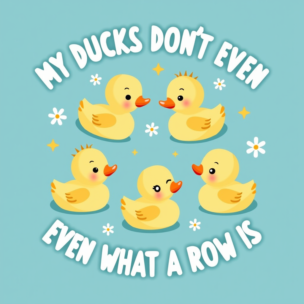 Funny Duck Design with Cute Animal Quote