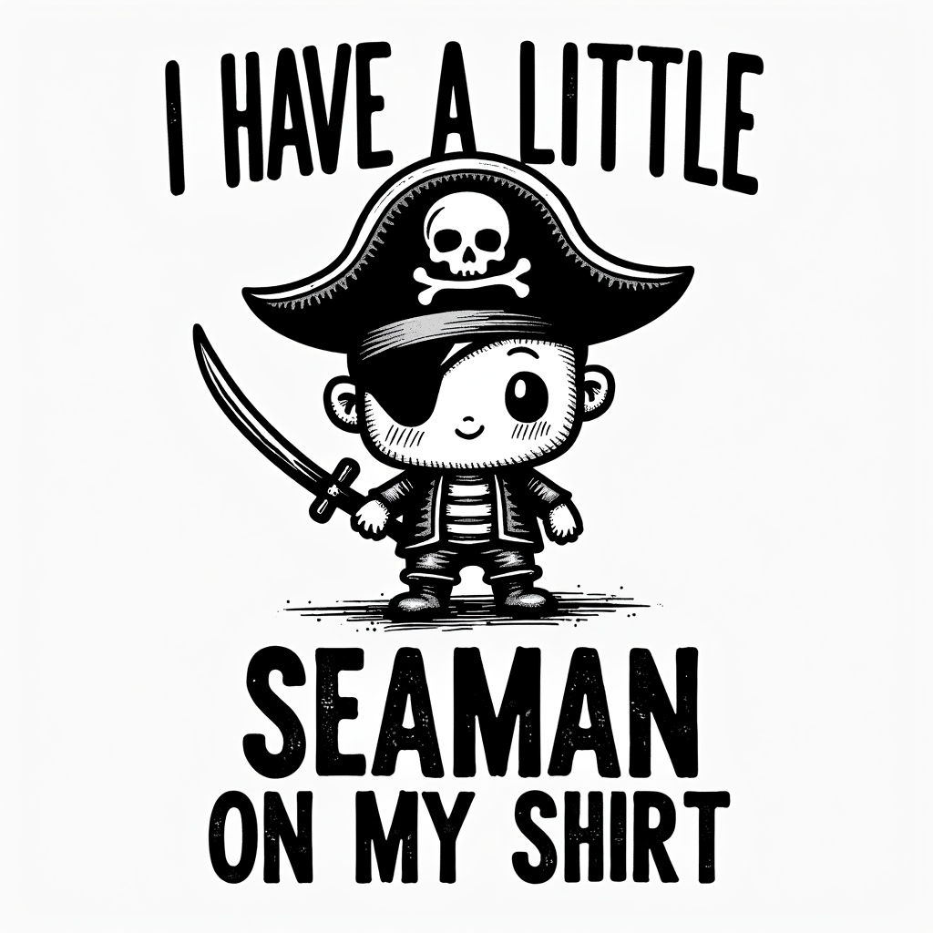 Funny Pirate Graphic with Bold Lettering Design
