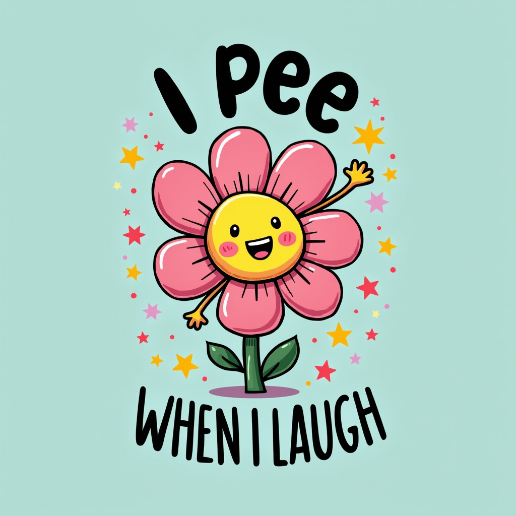Funny Retro Floral Design with Humor Slogan